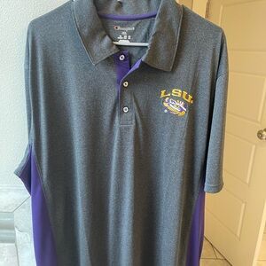 Champion LSU Men's Polo in Gray and Purple